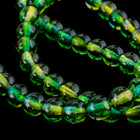 4mm Two Tone Green/Yellow Druk Bead #GAB160-General Bead