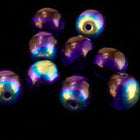 6mm Transparent Cobalt AB Druk Bead #GAD038-General Bead