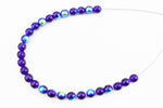 6mm Transparent Cobalt AB Druk Bead #GAD038-General Bead