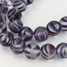 6mm Matte Jet/Crystal Stripe Druk Bead #GAD073-General Bead