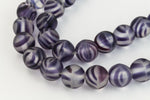 6mm Matte Jet/Crystal Stripe Druk Bead #GAD073-General Bead