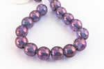 8mm Gold Luster Amethyst Druk Bead (25 Pcs) #GAF084-General Bead