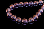 8mm Gold Luster Amethyst Druk Bead (25 Pcs) #GAF084-General Bead