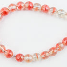 6mm Luster Coral Cloud Druk Bead (25 Pcs) #GAD132-General Bead