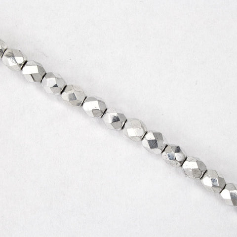 4mm Metallic Silver Fire Polished Bead-General Bead