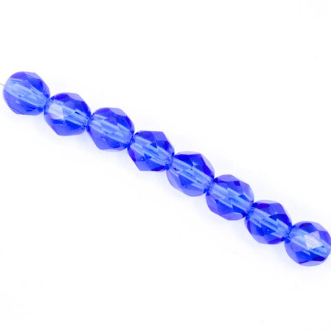 6mm Transparent Light Sapphire Fire Polished Bead-General Bead