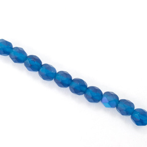 6mm Matte Dark Aqua AB Fire Polished Bead-General Bead