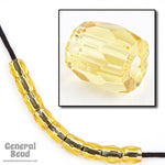 7mm Transparent Topaz Fire Polished Tube Bead-General Bead