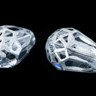 14mm x 9mm Silver Teardrop Glass Windowpane Bead #IGB007-General Bead