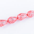 14mm x 9mm Pink Teardrop Glass Windowpane Bead #IGF007-General Bead