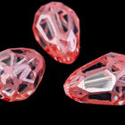 14mm x 9mm Pink Teardrop Glass Windowpane Bead #IGF007-General Bead