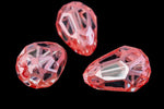 14mm x 9mm Pink Teardrop Glass Windowpane Bead #IGF007-General Bead