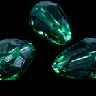 14mm x 9mm Dark Green Teardrop Glass Windowpane Bead #IGL007-General Bead