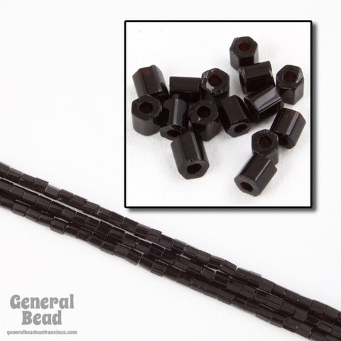 11/0 Black 2 Cut Hex Seed Bead-General Bead