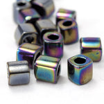 4mm Metallic Grey Iris Cube Bead (20 Gm) #JFL007-General Bead