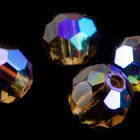 Preciosa 6150 Smoked Topaz AB Faceted Round Bead (3mm, 4mm, 6mm, 8mm)