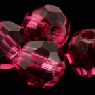 Preciosa 6150 Fuchsia Faceted Round Bead (4mm, 6mm)