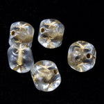 6mm Clear Cube Bead with Gold Star (25 Pcs) #KSA005-General Bead