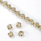 6mm Clear Cube Bead with Gold Star (25 Pcs) #KSA005-General Bead