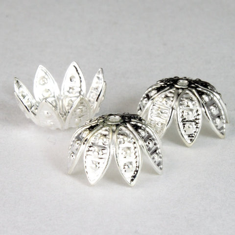 Filigree Silver Plated Bead Caps, Fits 14