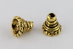 4mm Antique Gold Cone Bead Cap #MCA067-General Bead