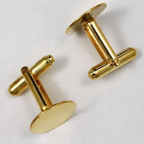 15mm Gold Tone Cuff Link Finding-General Bead