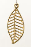 27mm Matte Gold Pewter Leaf Pendant #MFA188-General Bead