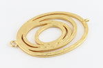 37mm x 23mm Matte Gold Textured Oval Connector #MFA239-General Bead