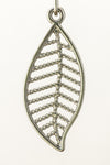 27mm Matte Silver Pewter Leaf Pendant #MFB188-General Bead