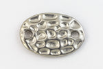 17mm x 12mm Matte Silver Textured Oval Connector #MFB235-General Bead