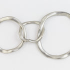 Matte Silver Hammered 3 Linked Rings Connector #MFB244-General Bead