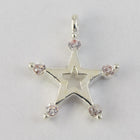 11.5mm x 9.5mm Silver Star Charm with Cubic Zirconia #MFB274-General Bead