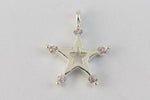 11.5mm x 9.5mm Silver Star Charm with Cubic Zirconia #MFB274-General Bead