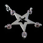 11.5mm x 9.5mm Silver Star Charm with Cubic Zirconia #MFB274-General Bead