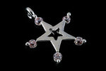 11.5mm x 9.5mm Silver Star Charm with Cubic Zirconia #MFB274-General Bead