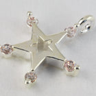 11.5mm x 9.5mm Silver Star Charm with Cubic Zirconia #MFB274-General Bead