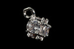 8.5mm x 6mm Silver Cubic Zirconia Pendant #MFB277