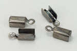 4mm x 6mm Fold-Over Gunmetal Cord Crimp with Loop #MFC112-General Bead