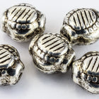 8mm Antique Silver Squished Oval Bead (2 Pcs) #MPA159