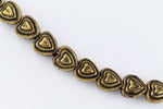 6mm Antique Gold Heart Bead (2 Pcs) #MPB144