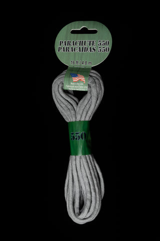 Pepperell Black Nylon 550 Parachute Cord (16 Ft) #PARA1624