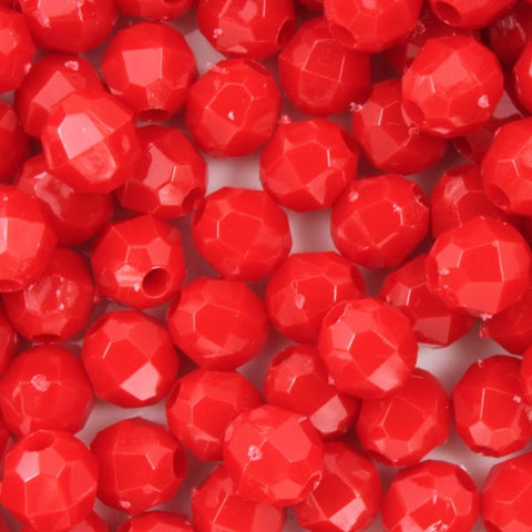 Red 6mm Round Plastic Beads #BR6R