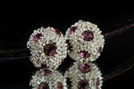 12mm Amethyst/Silver Swarovski Rhinestone Textured Rondelle #RSA007