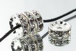 8mm Crystal/Silver Rhinestone Rondelle #RSA505