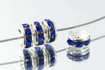 6mm Sapphire/Silver Rhinestone Rondelle #RSE504