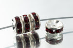 6mm Siam/Silver Rhinestone Rondelle #RSG504