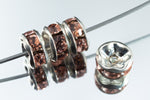 5mm Light Rose/Silver Rhinestone Rondelle #RSQ503