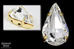 8mm x 13mm Crystal/Gold Sew-on Teardrop-General Bead