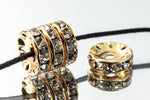 6mm Crystal/Gold Rhinestone Rondelle #RTA504