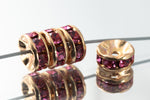 5mm Rose/Gold Rhinestone Rondelle #RTH503